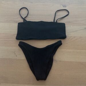 Hunza G Black Bikini Set one size